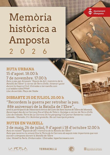 Amposta commemorarà el 88è aniversari de la batalla de l’Ebre amb activitats de memòria històrica