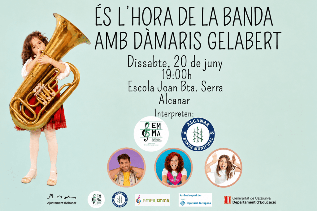 «És l’hora de la banda», amb Dàmaris Gelabert, arriba a Alcanar per a celebrar els 25 anys de l’EMMA
