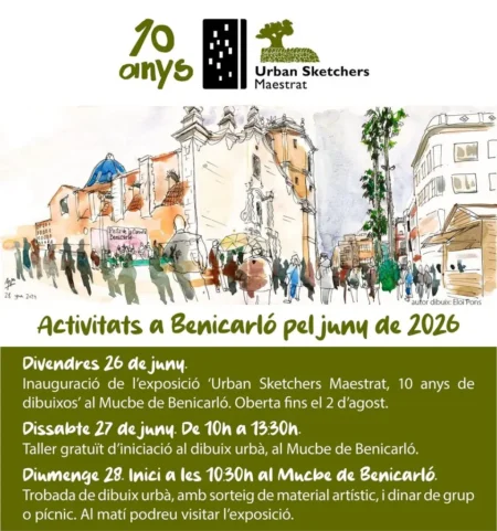 Urban Sketchers Maestrat celebra el seu desé aniversari amb activitats de dibuix urbà a Benicarló, Sant Mateu i Vinaròs