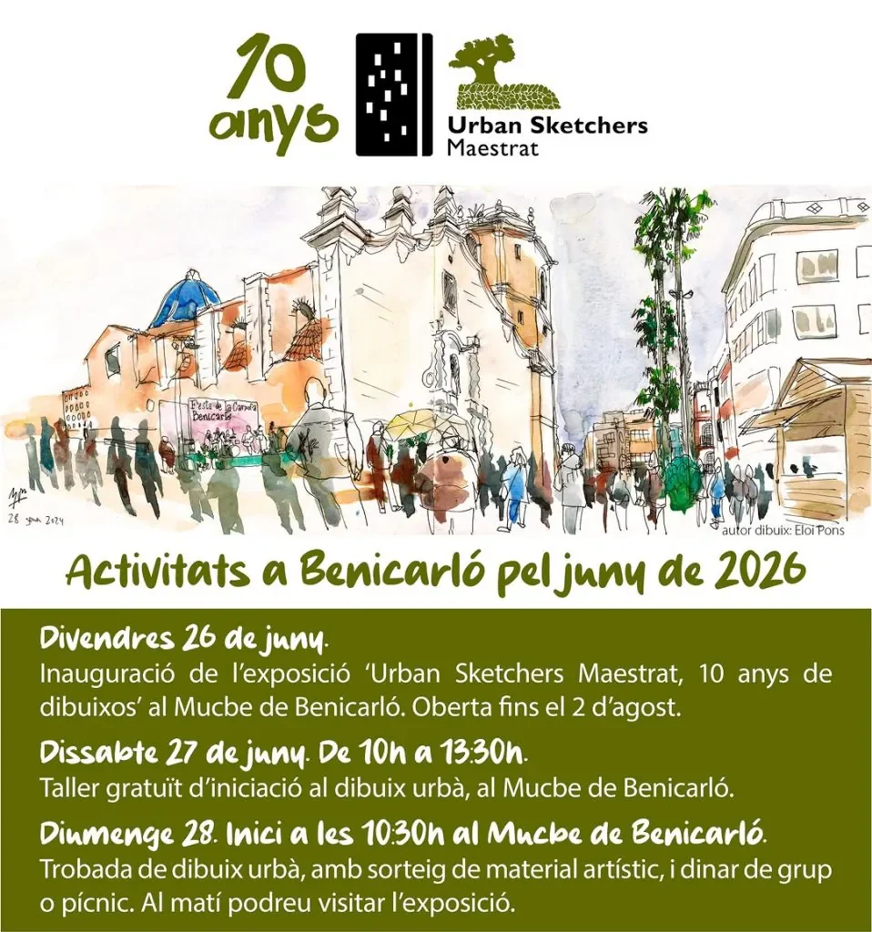 Urban Sketchers Maestrat celebra el seu desé aniversari amb activitats de dibuix urbà a Benicarló, Sant Mateu i Vinaròs