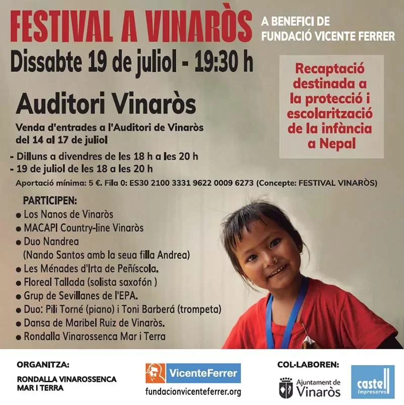 La rondalla Mar i Terra de Vinaròs organitza un festival solidari per a la Fundació Vicente Ferrer