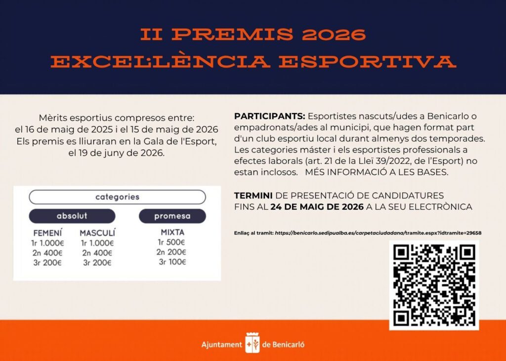 Benicarló convoca la segona edició dels Premis a l’Excel·lència Esportiva