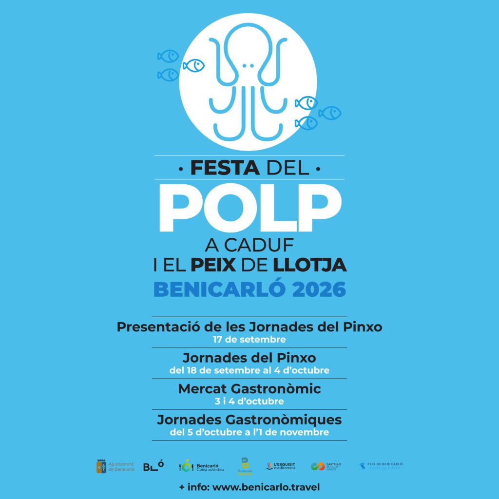 Benicarló torna a vestir-se de mar: la Festa del Polp a Caduf i el Peix de Llotja 2026 arrencarà el 17 de setembre amb més d’un mes d’activitats gastronòmiques