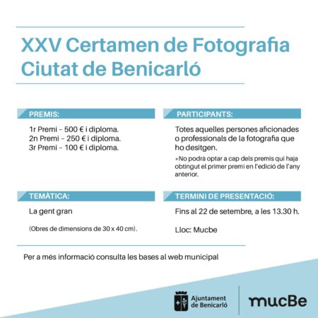 Benicarló convoca la XXV edició del Certamen de Fotografia Ciutat de Benicarló